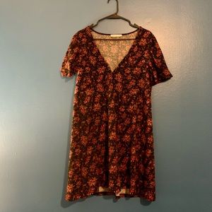 Pretty Floral Velvety Babydoll Dress